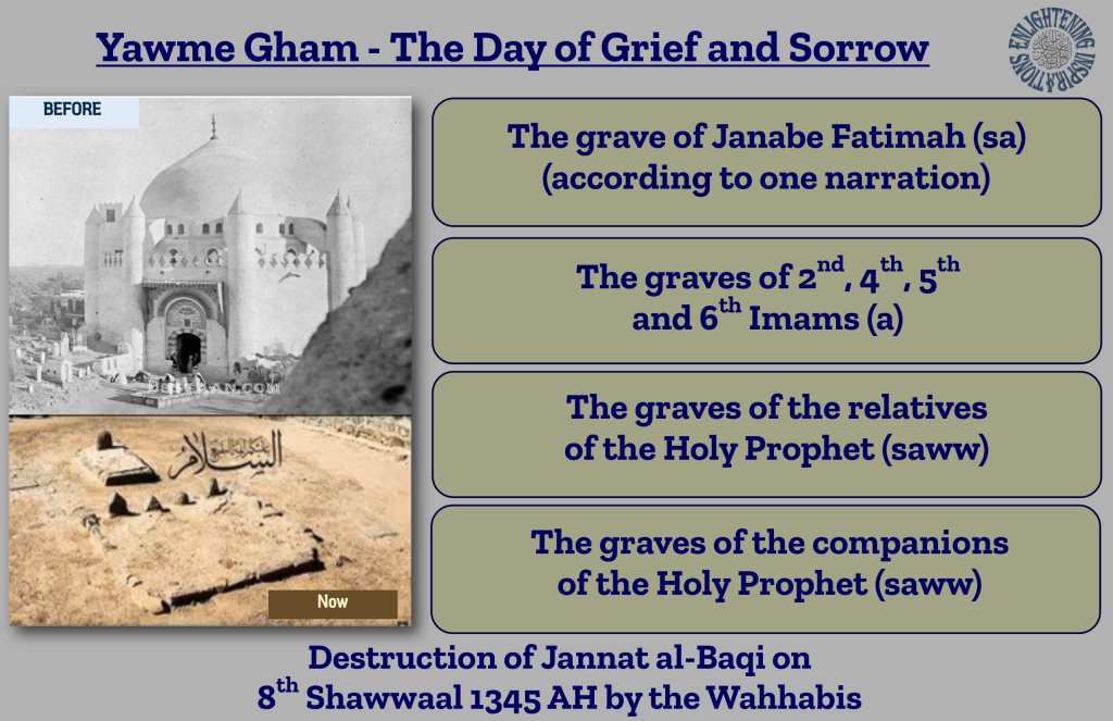 Destruction of Jannat al-Baqi on 
8th Shawwaal 1345 AH by the Wahhabis
