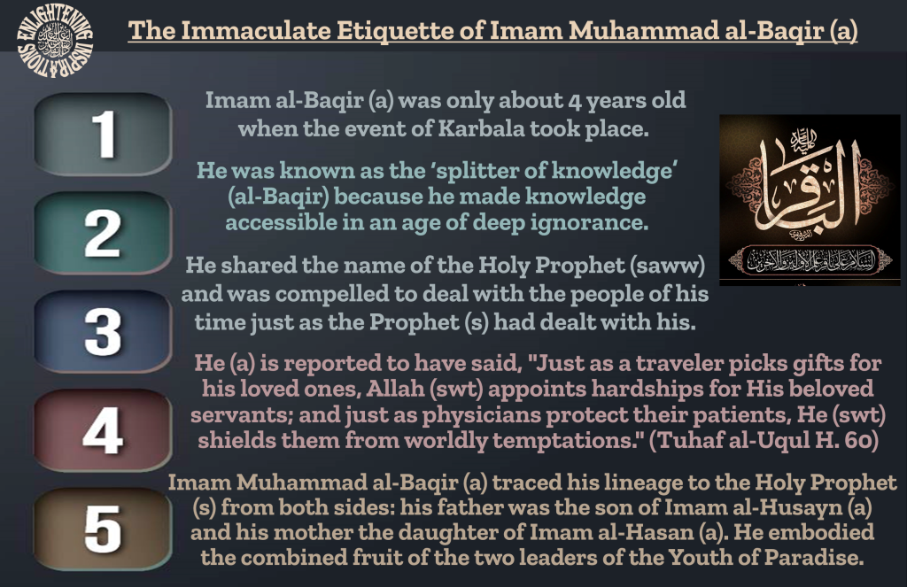 He (a) is reported to have said, "Just as a traveler picks gifts for his loved ones, Allah (swt) appoints hardships for His beloved servants; and just as physicians protect their patients, He (swt) shields them from worldly temptations." (Tuhaf al-Uqul H. 60)